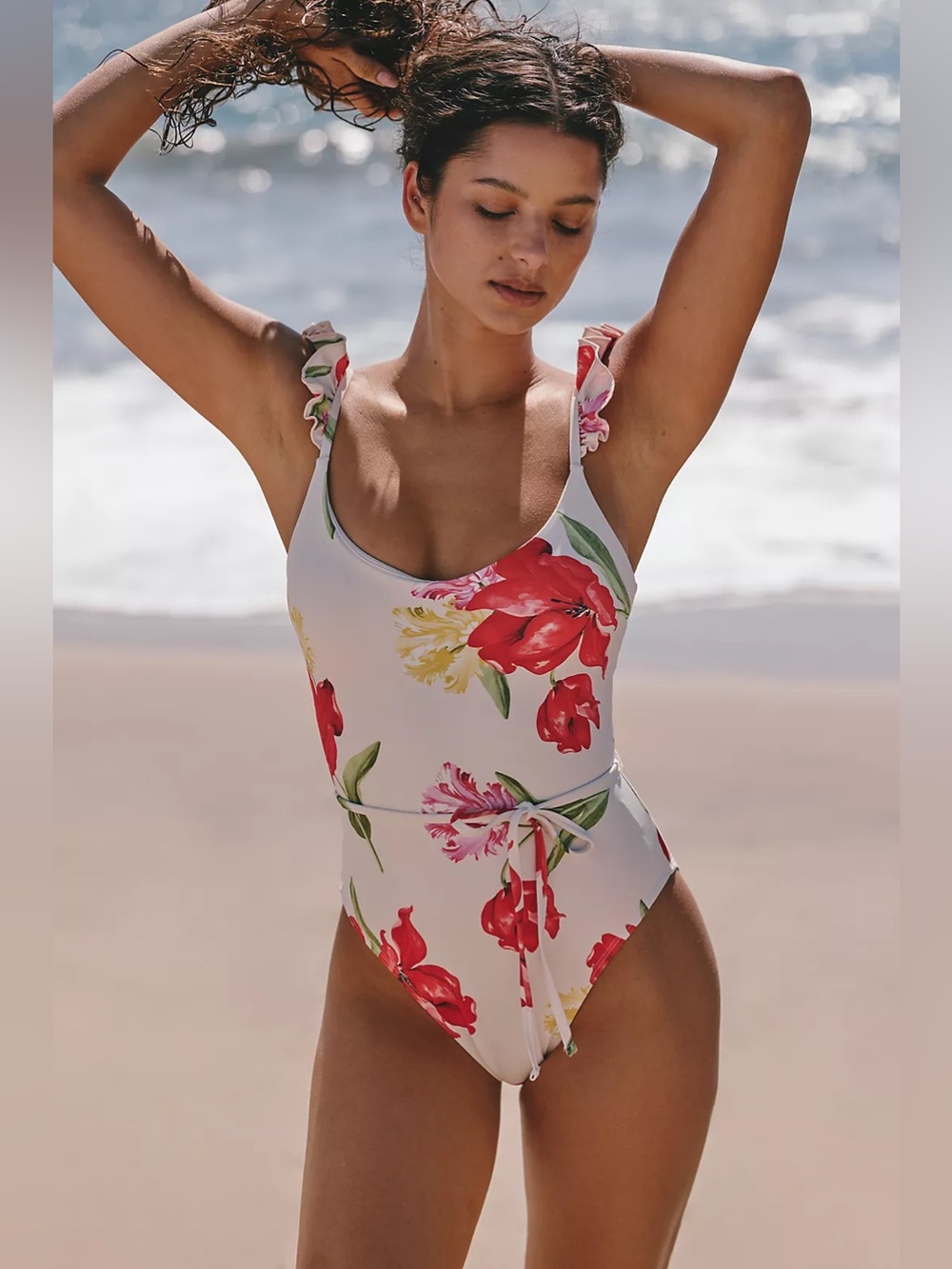 Hutch Materson One-Piece Swimsuit in Watercolor Rococo Bouquet S